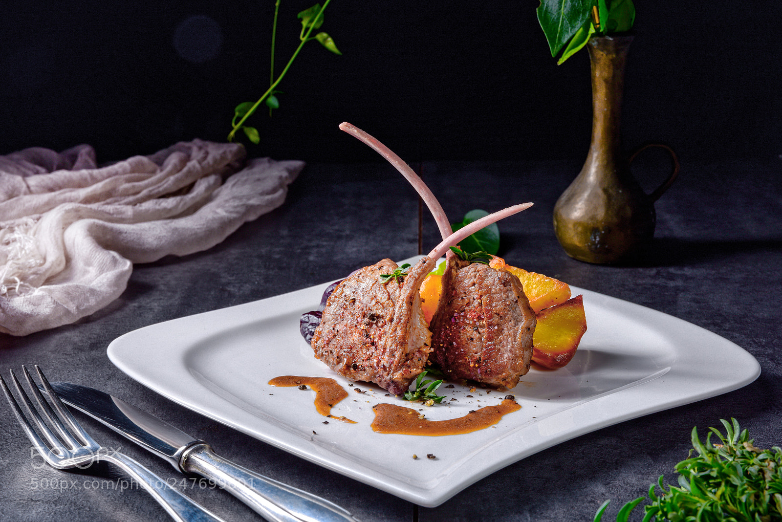 Nikon D810 sample photo. Grilled lamb chops with photography