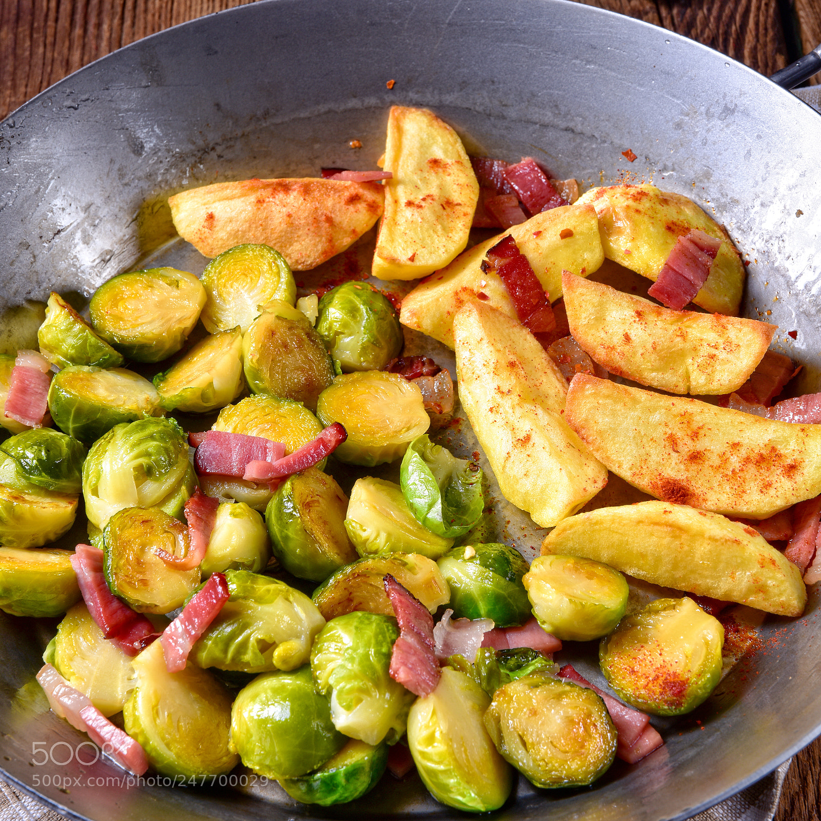 Nikon D810 sample photo. Brussels sprouts with ham photography