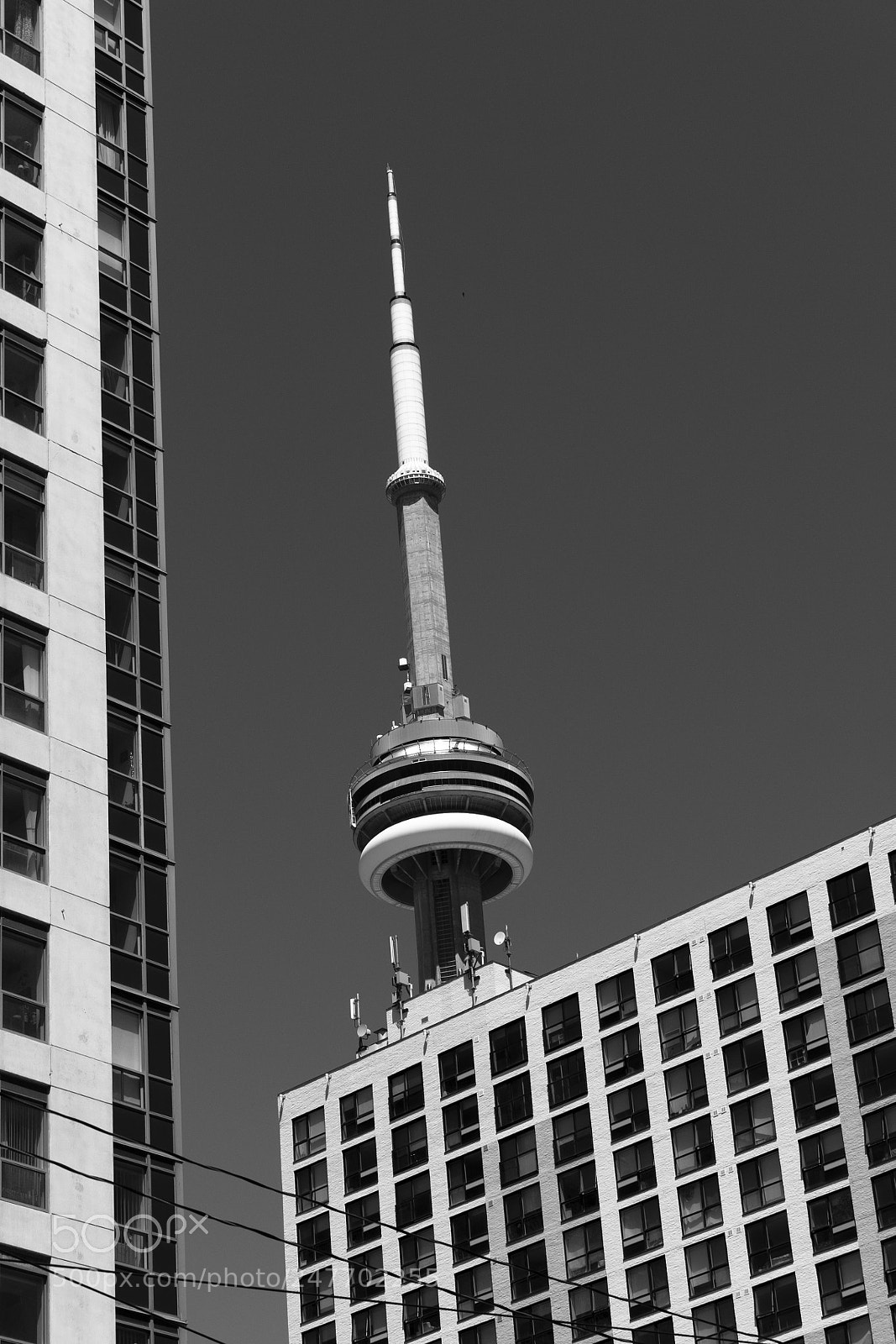 Panasonic Lumix DMC-GH4 sample photo. Toronto skytower bw photography