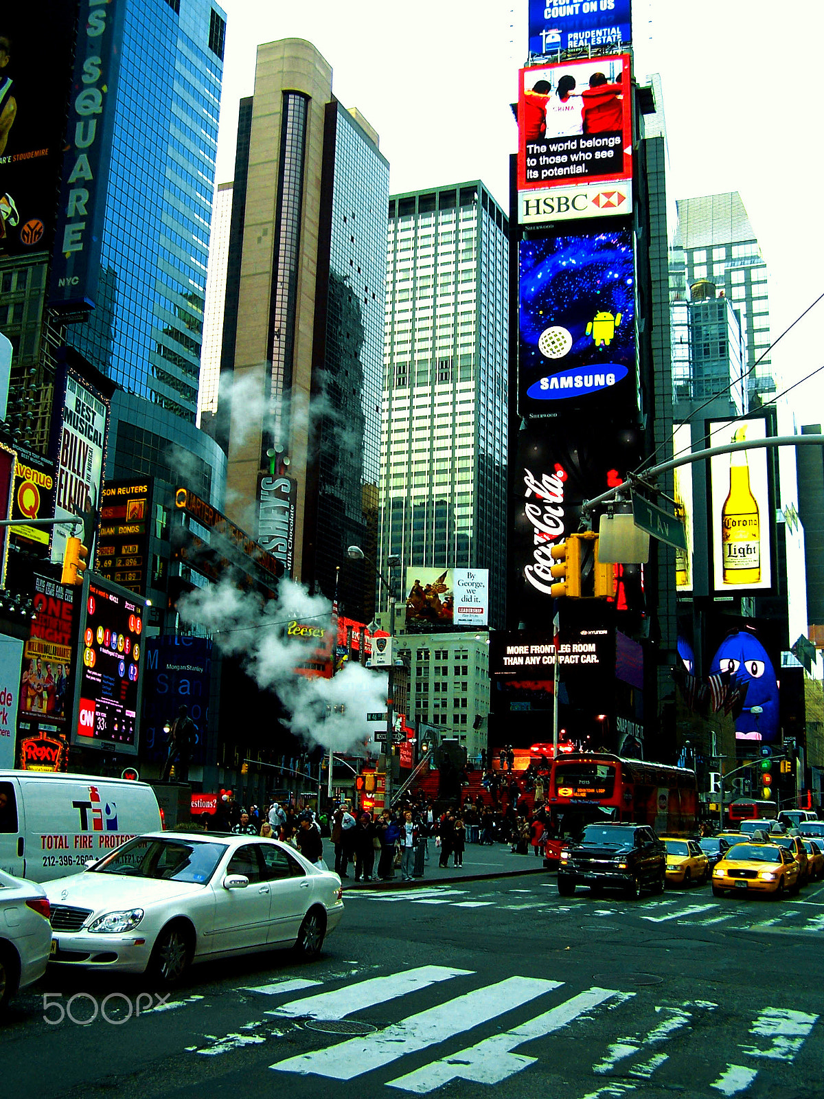 Kodak Z740 ZOOM DIGITAL CAMERA sample photo. Foggy new york timesquare. photography
