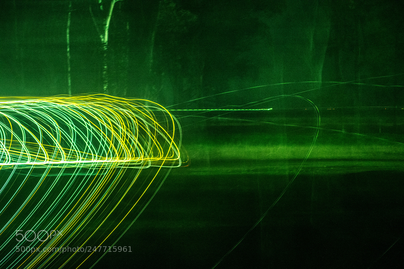 Nikon D3200 sample photo. Green light trail photography