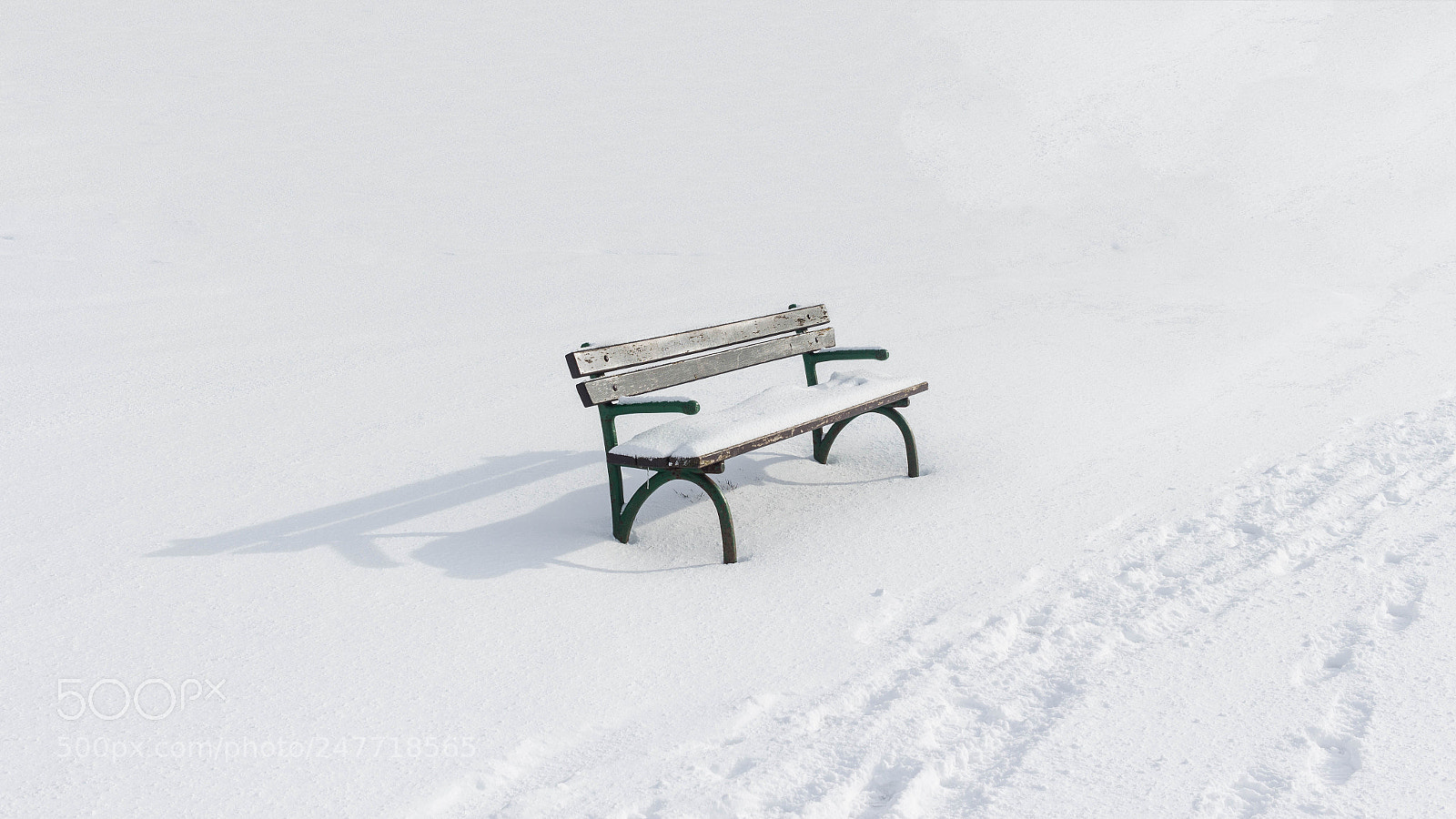 Canon EOS 100D (EOS Rebel SL1 / EOS Kiss X7) sample photo. Snow covered bench photography