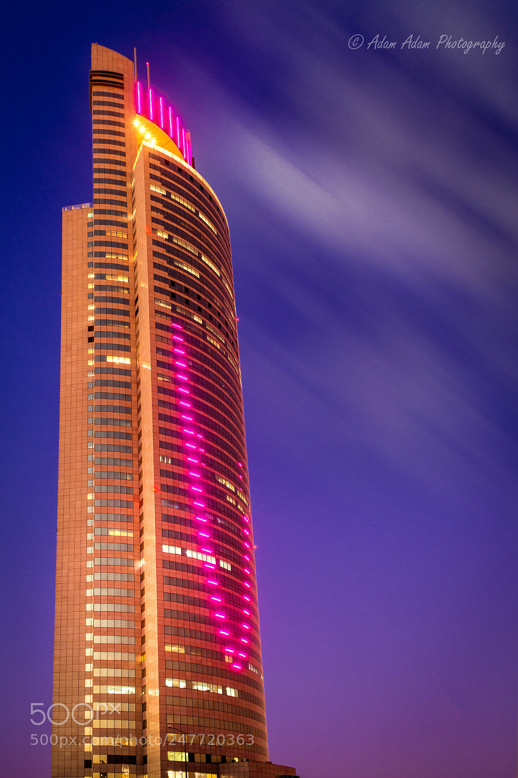 Nikon D5200 sample photo. Tamkeen tower at twillight photography