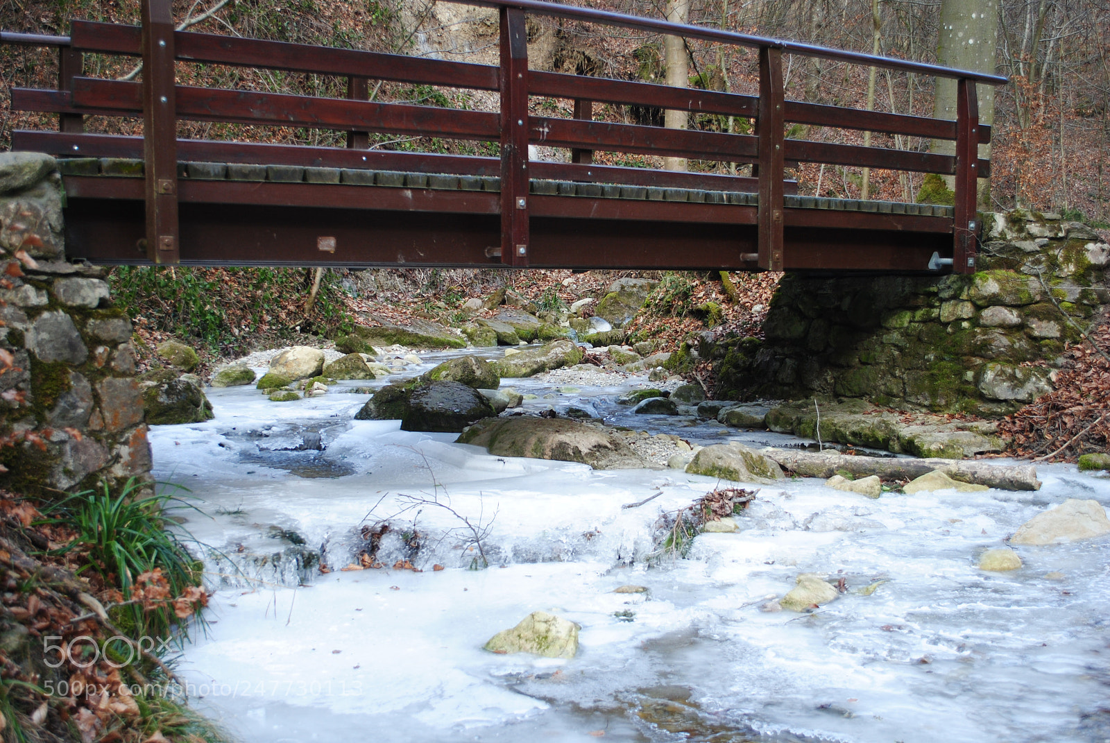Nikon D3000 sample photo. Eiszeit im bach. photography