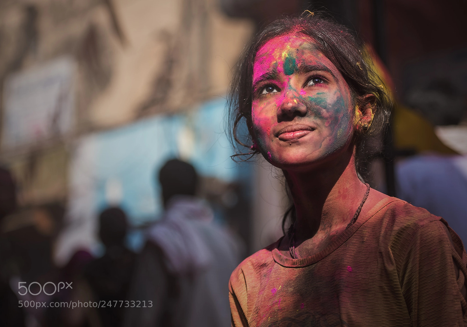 Nikon D810 sample photo. Young girl on holi photography
