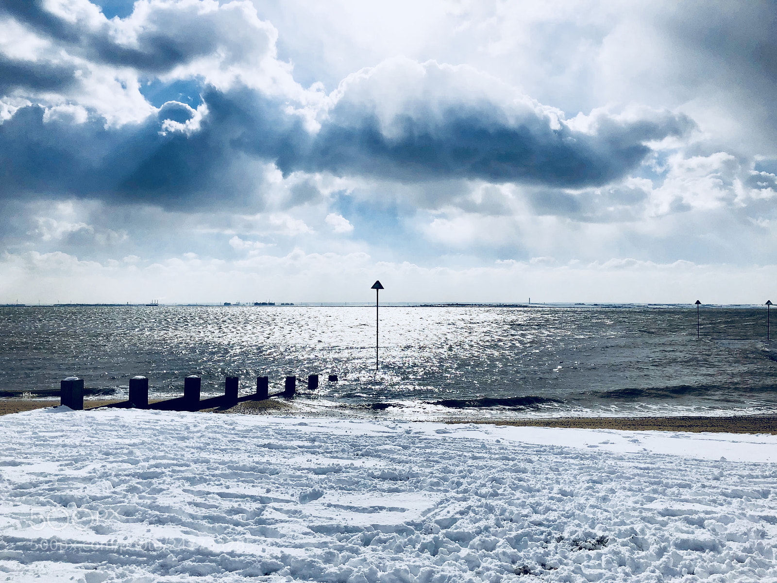 Apple iPhone X sample photo. Beach + snow = mind blown photography