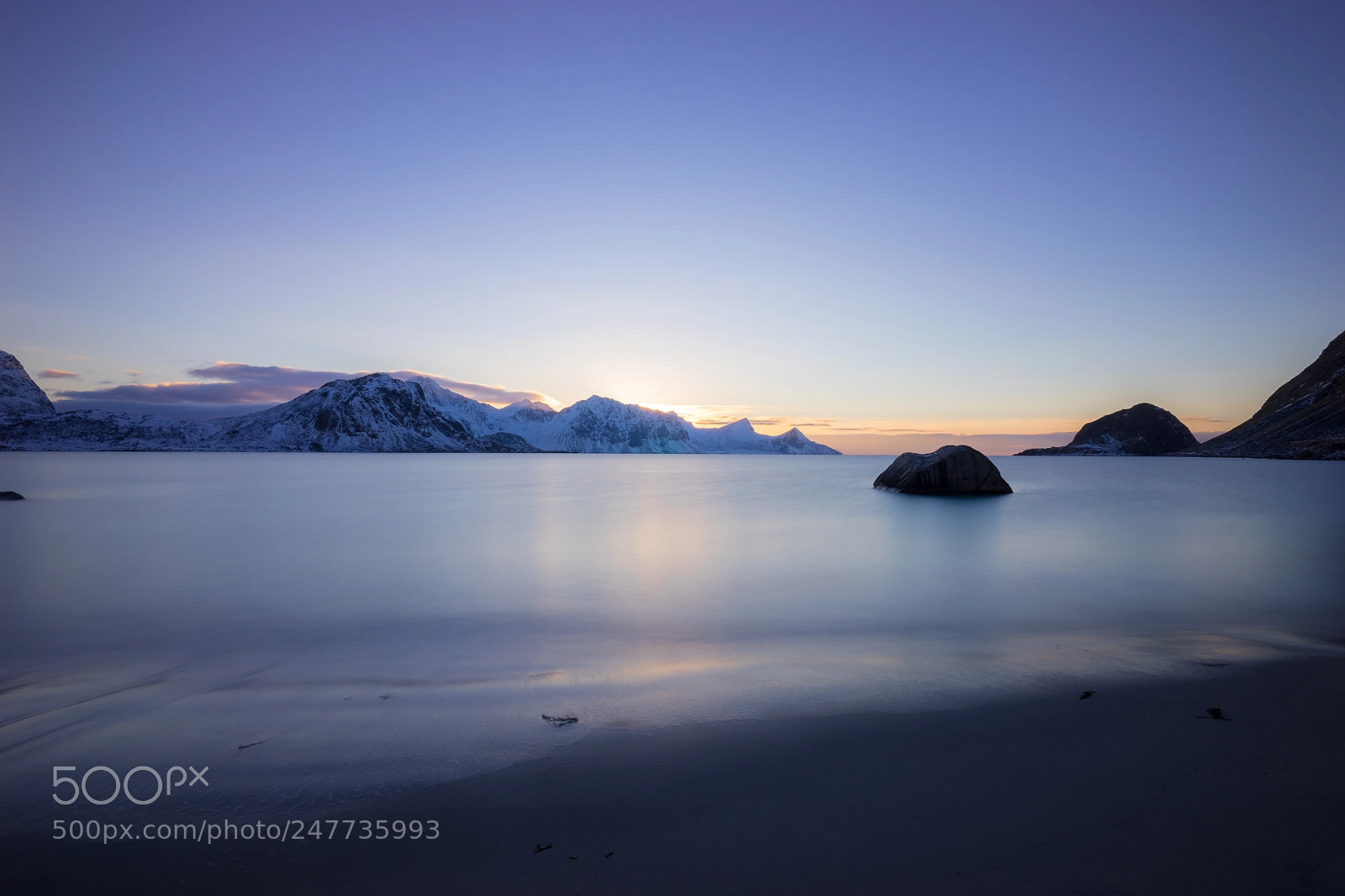 Sony a7 sample photo. Sunset at haukland beach photography