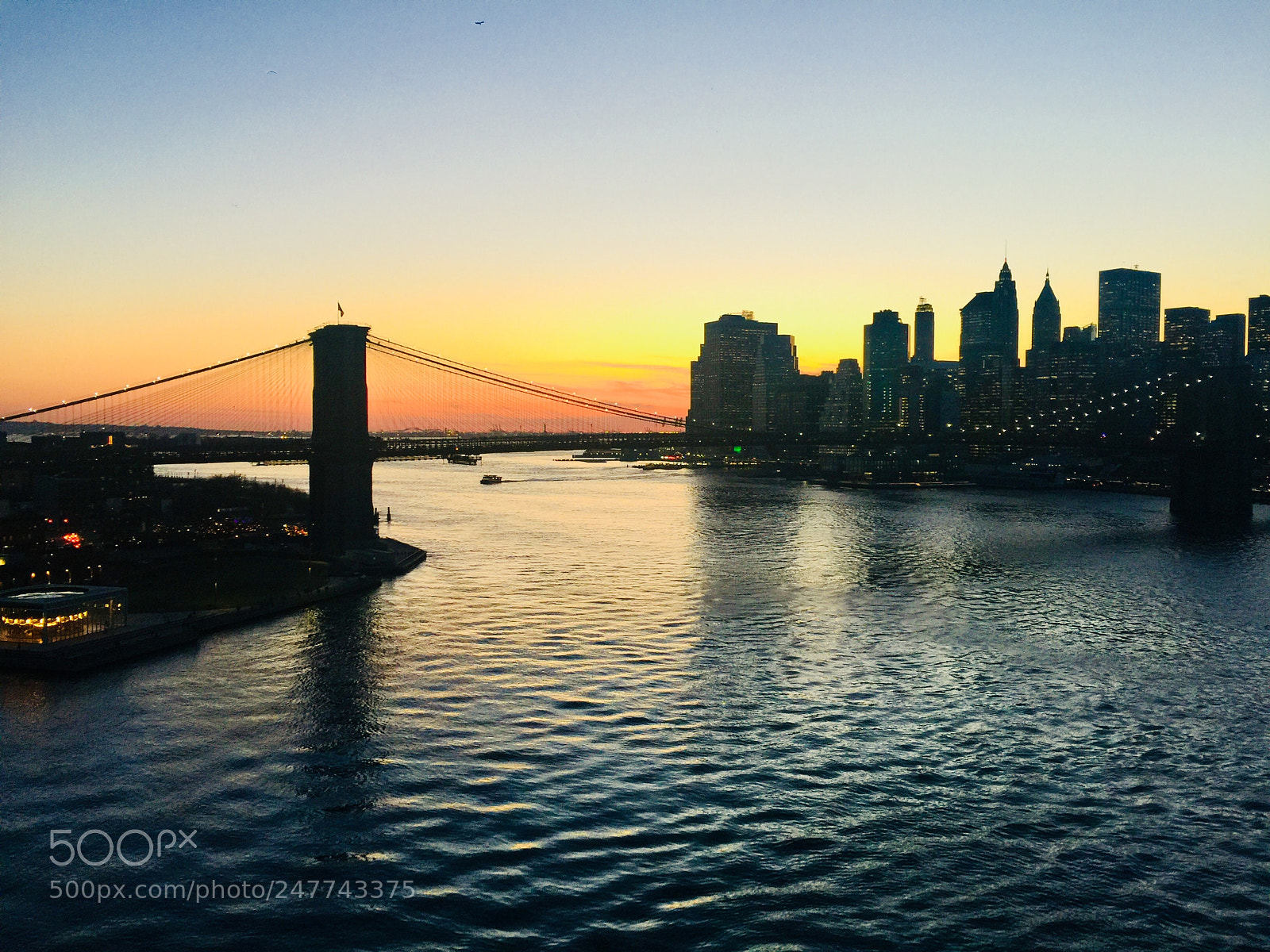 Apple iPhone 6 Plus sample photo. “brooklyn bridge at dusk” photography