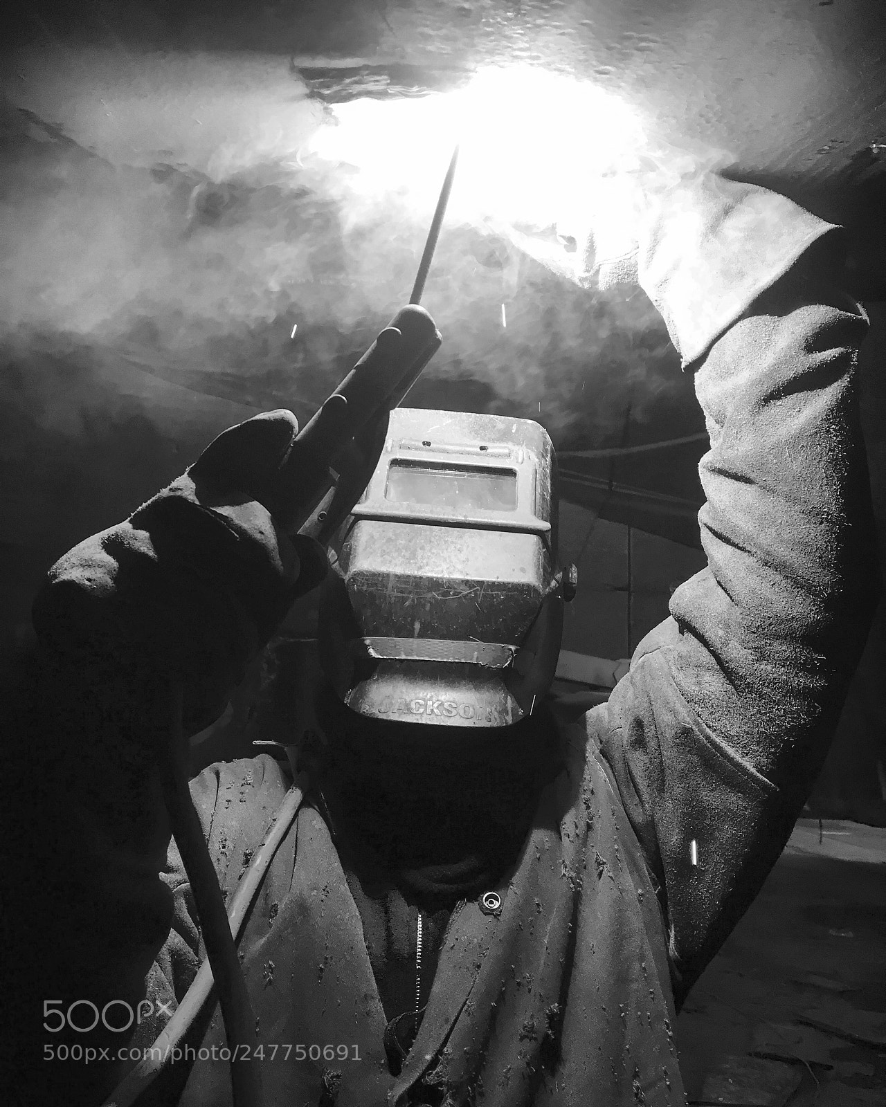 Apple iPhone 6s sample photo. Welding under a ship's photography
