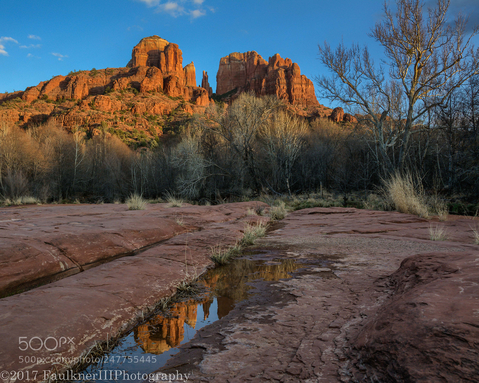 Nikon D7100 sample photo. Cathedral rock sunset reflection photography