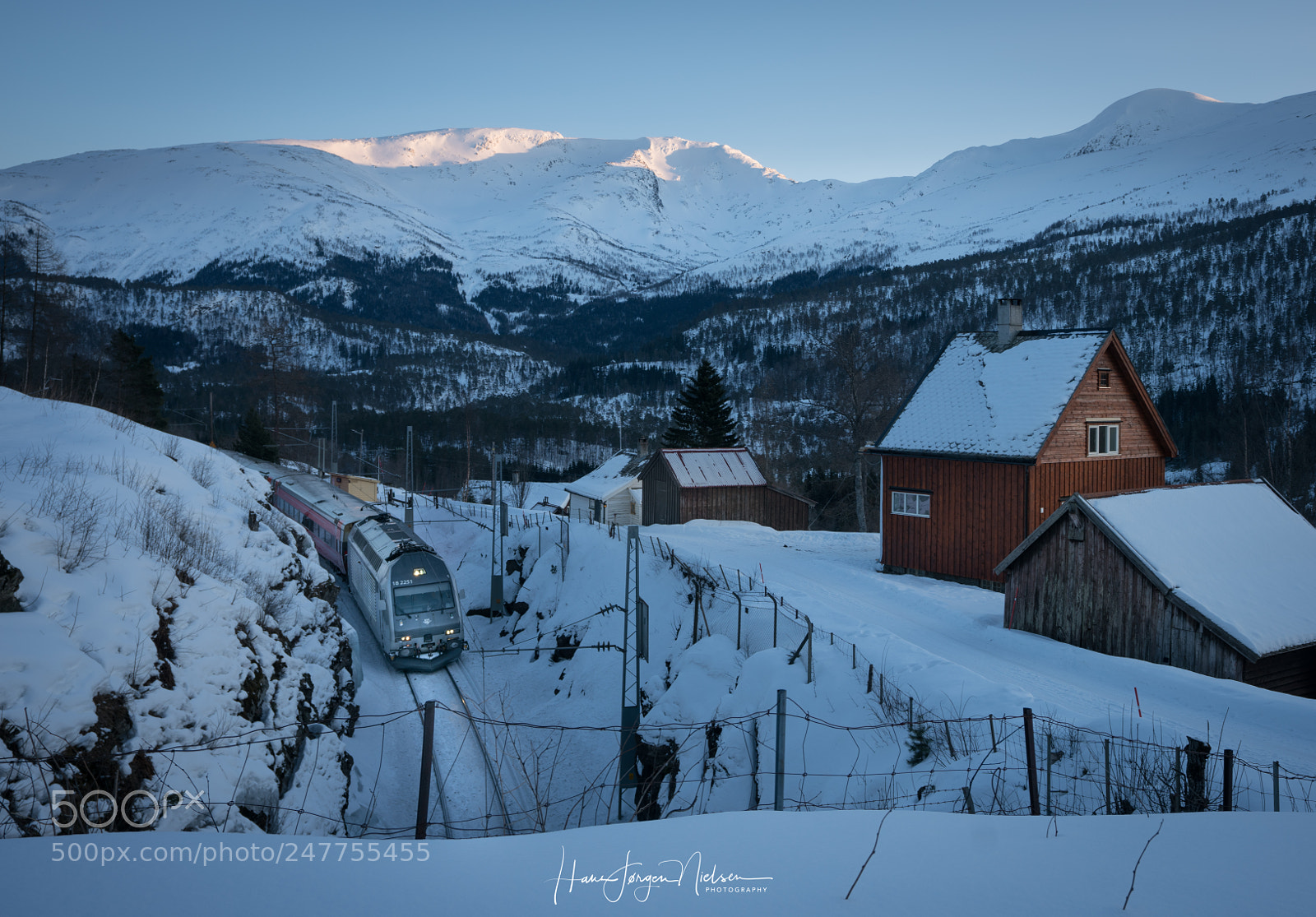 Sony a7R II sample photo. Train oslo-bergen passint through photography