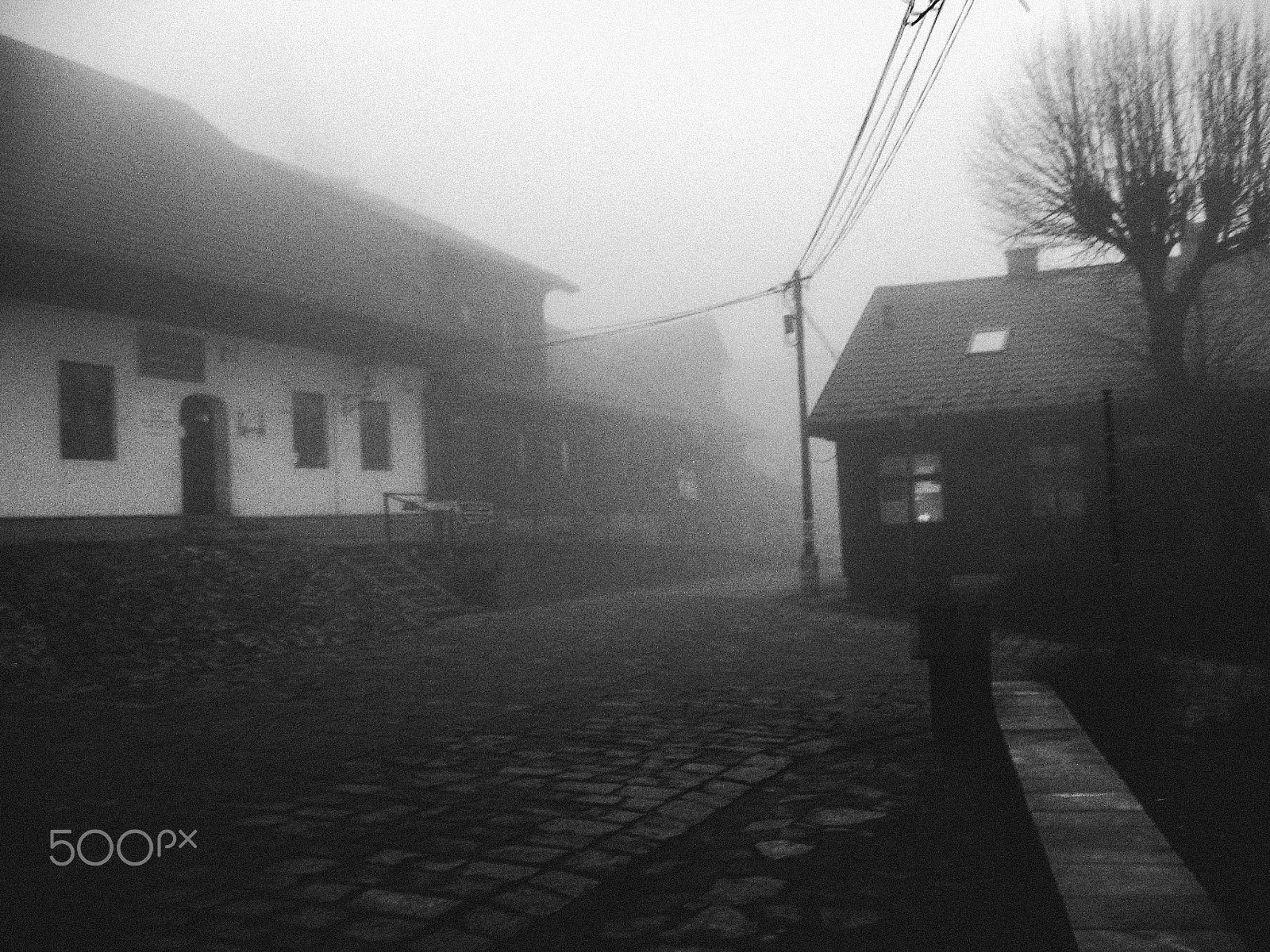 Canon POWERSHOT A520 sample photo. Foggy crossroads photography