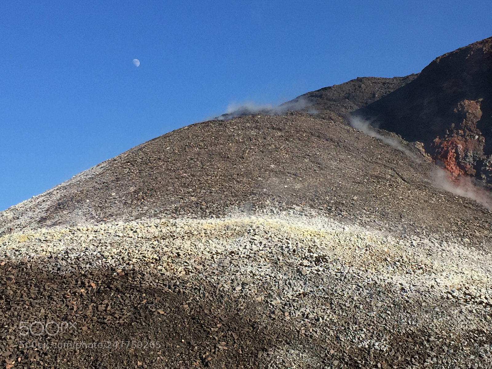 Apple iPhone 6 Plus sample photo. Daytime moon sulfur hill photography