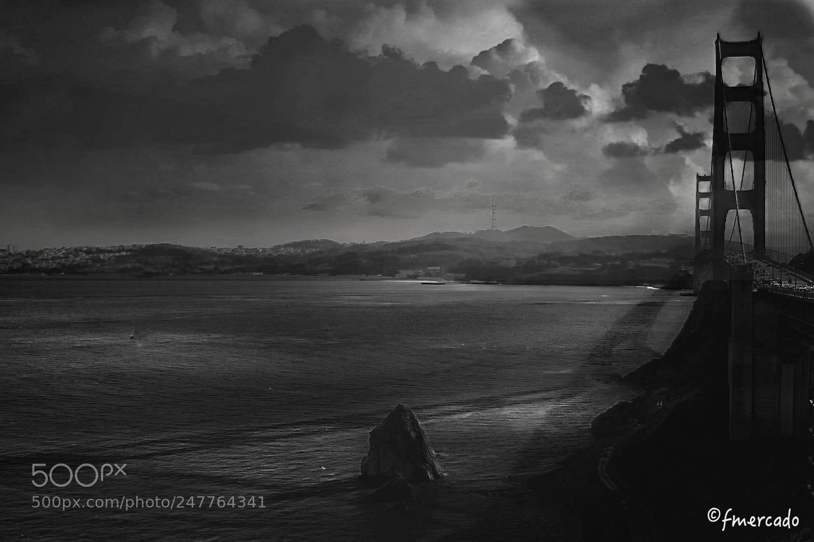 Canon EOS 30D sample photo. Golden bridge b&w photography
