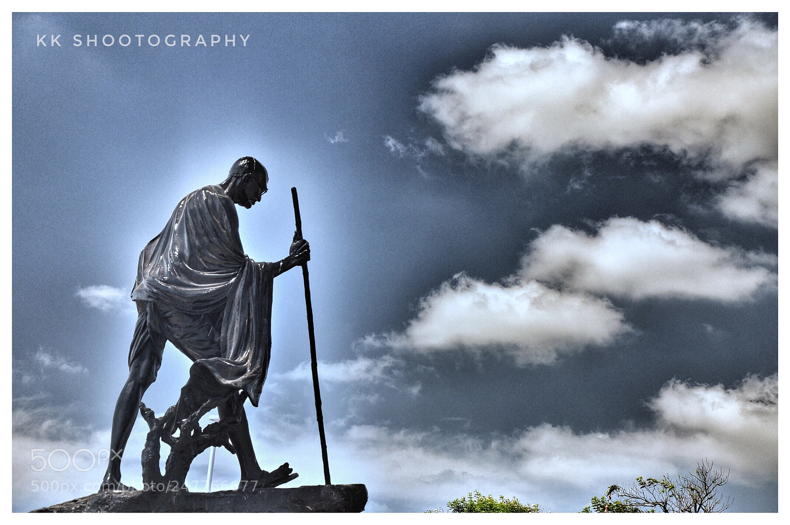 Nikon D90 sample photo. Gandhi statue, marina photography