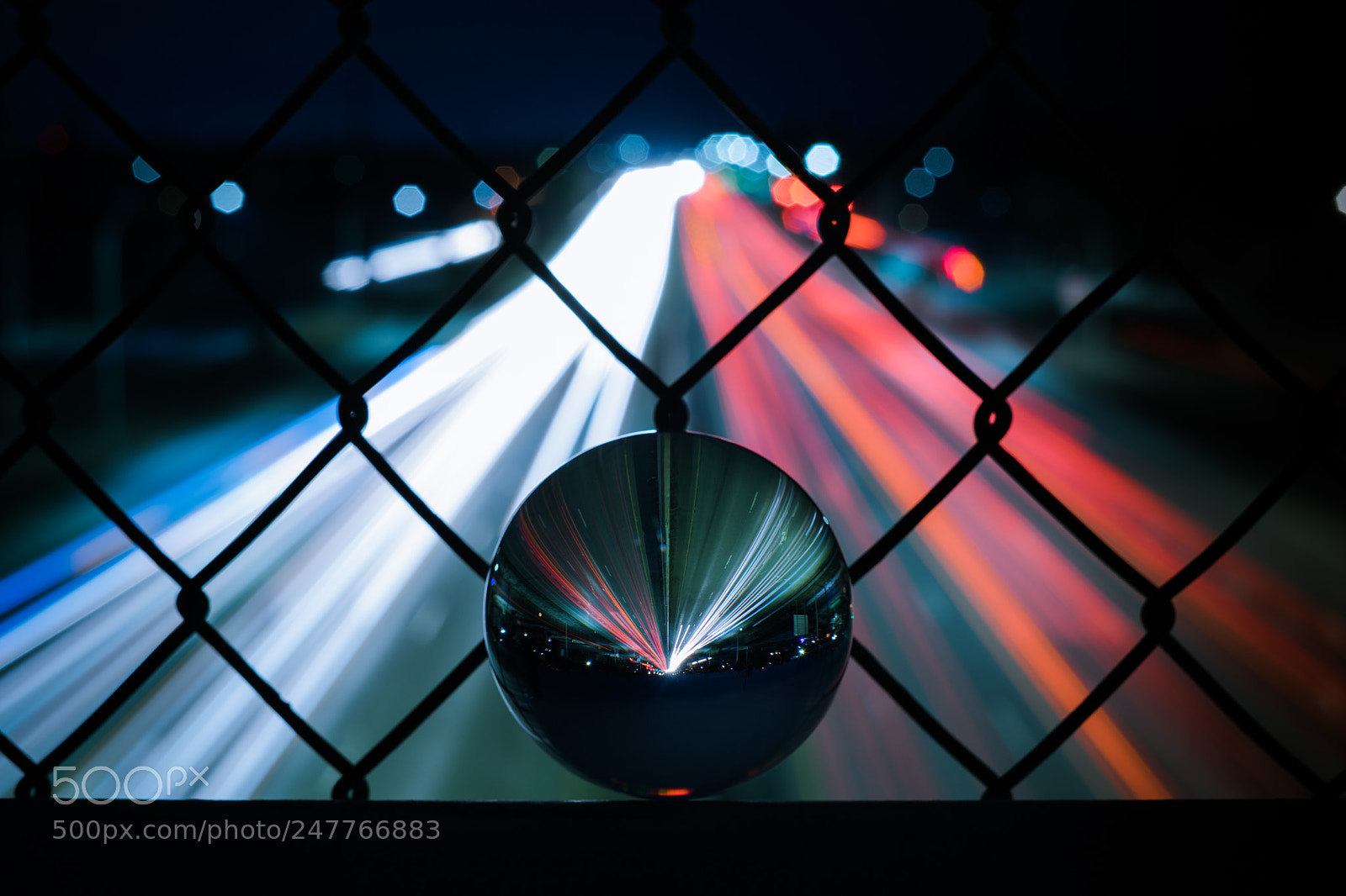 Sony a7 II sample photo. Glass ball freeway photography
