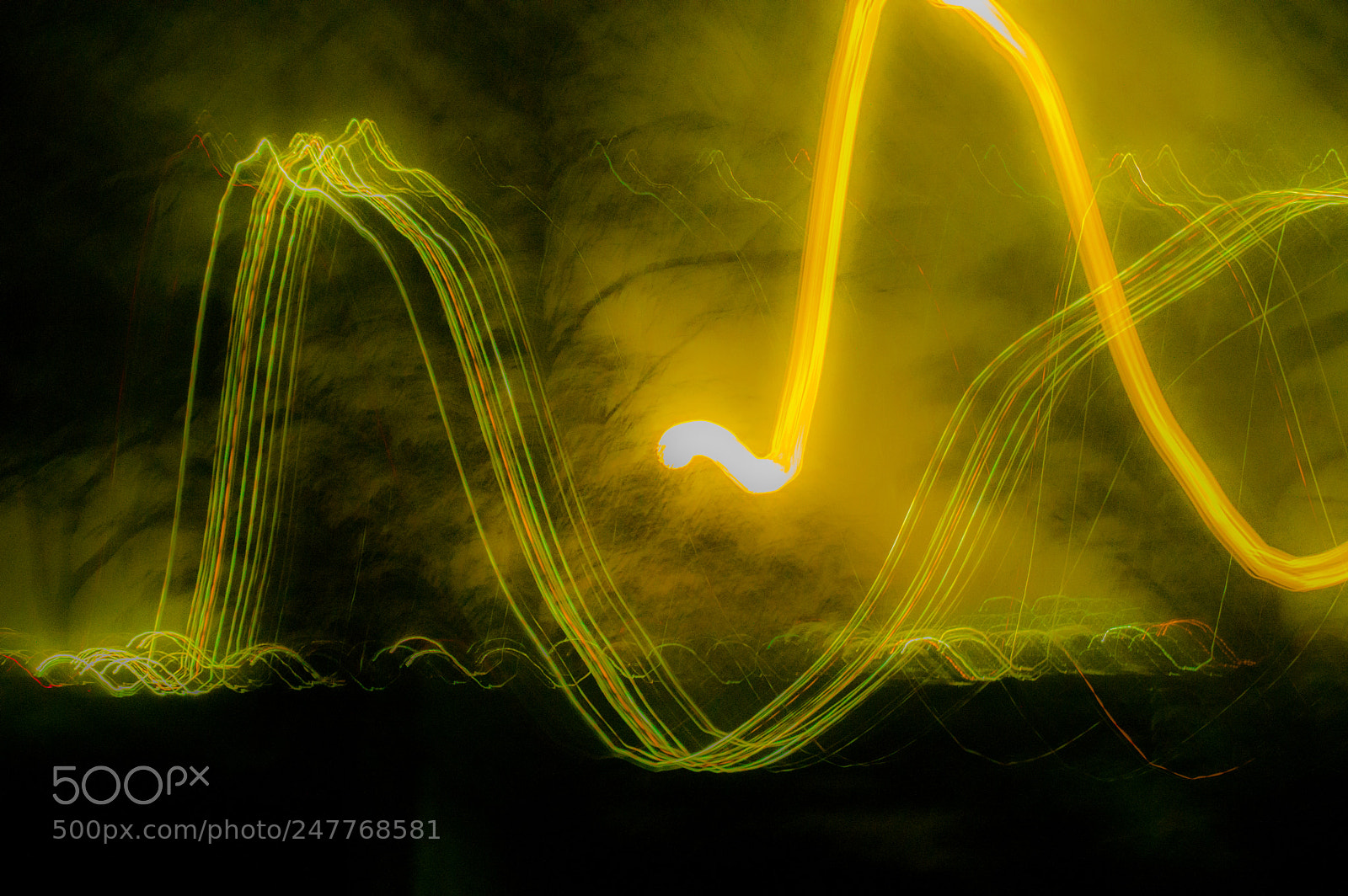 Nikon D3200 sample photo. Yellow light trail photography