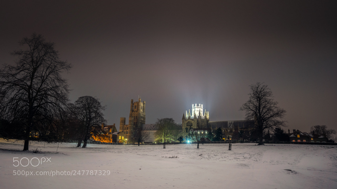 Sony a7R II sample photo. Snowy night in ely photography
