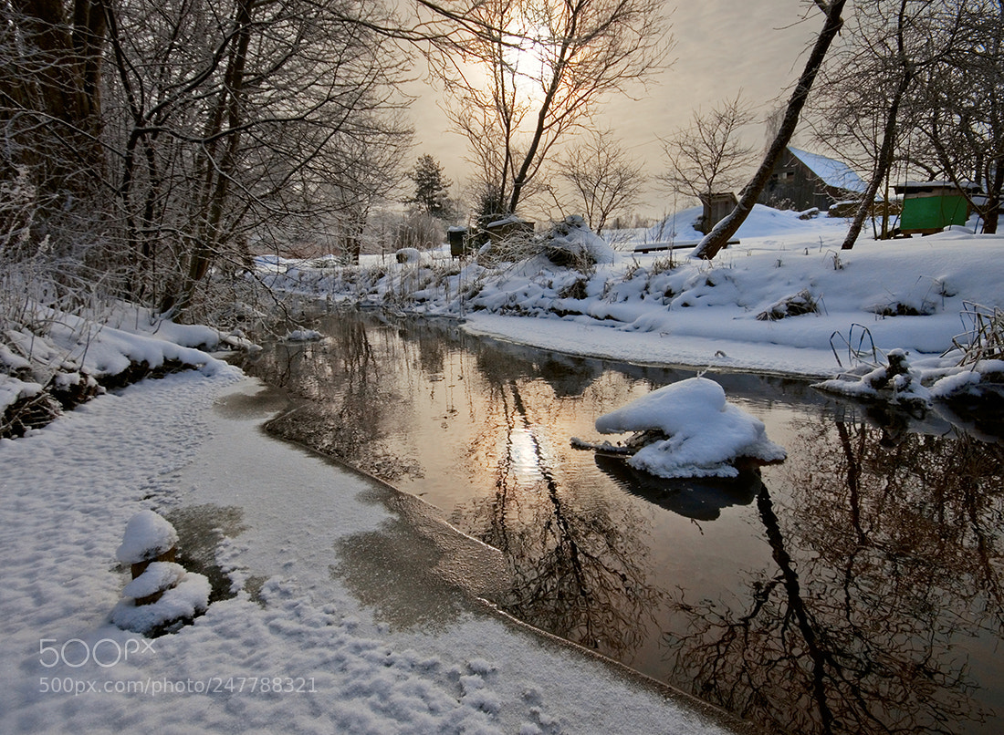 Pentax K-5 II sample photo. Winter stream photography
