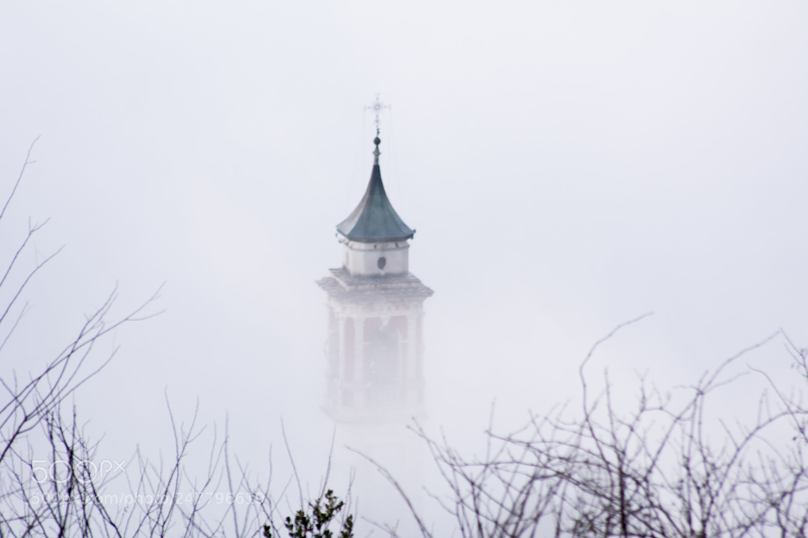 Nikon D5200 sample photo. Campanile nella nebbia photography