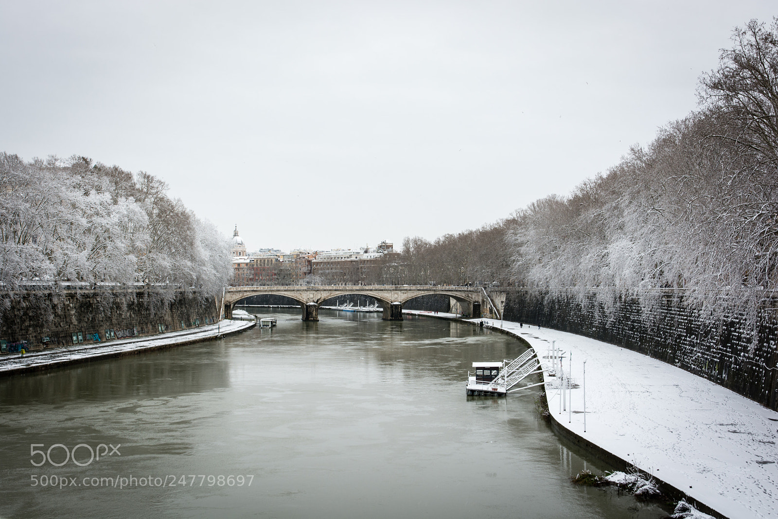 Nikon D7100 sample photo. Lungotevere sotto la neve photography
