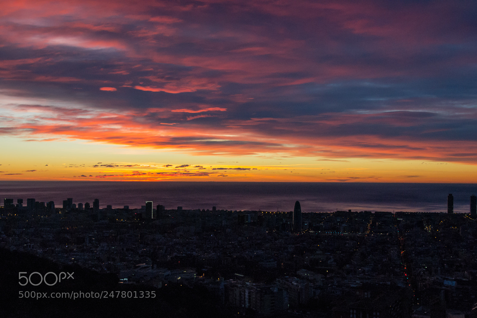 Nikon D3100 sample photo. Barcelona sunset photography