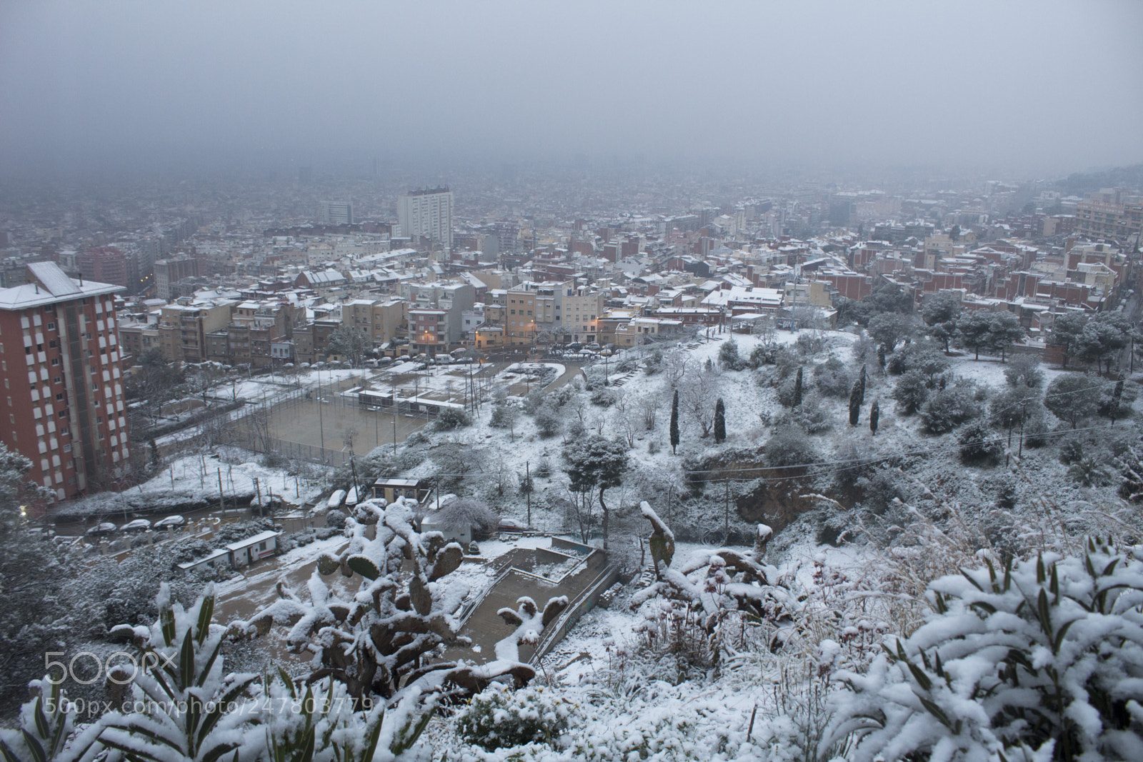 Canon EOS 1300D (EOS Rebel T6 / EOS Kiss X80) sample photo. Snowing barcelona 2018 photography