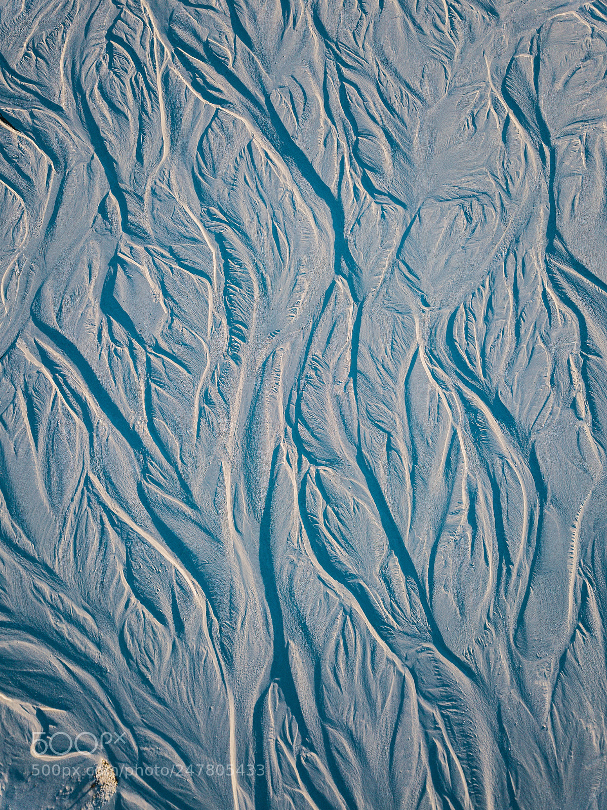 DJI FC220 sample photo. Snowcapped river veins photography