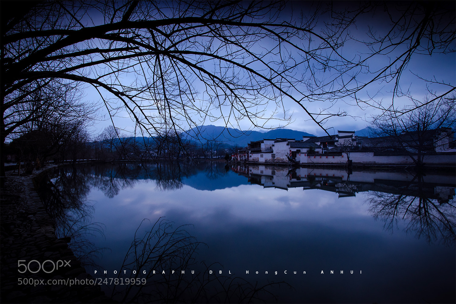 Sony a7 sample photo. 宏村日落 photography