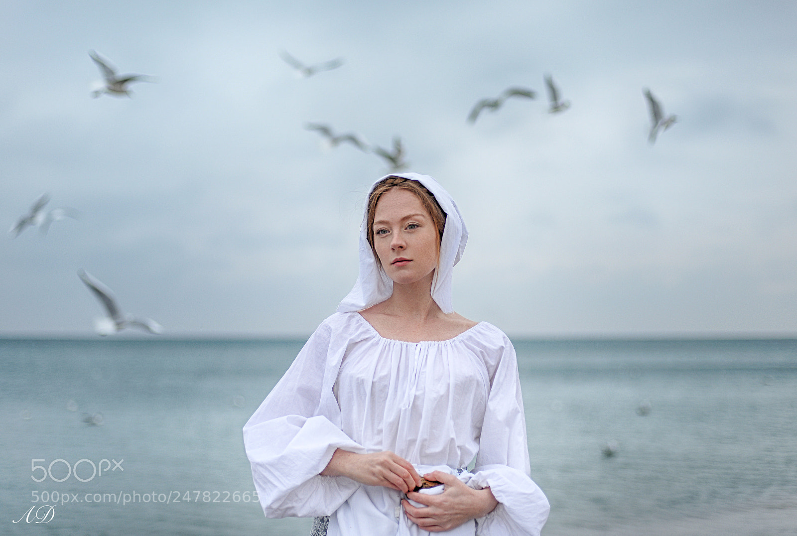 Nikon D600 sample photo. A maid feeding seagulls photography