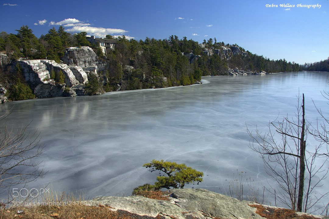 Nikon D7100 sample photo. Ice covered lake minnewaska photography