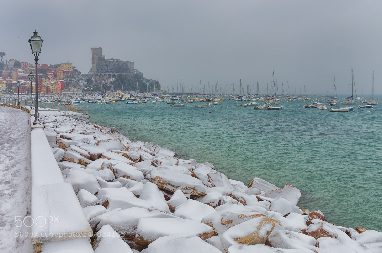 Pentax K-5 sample photo. Snowfall in lerici photography