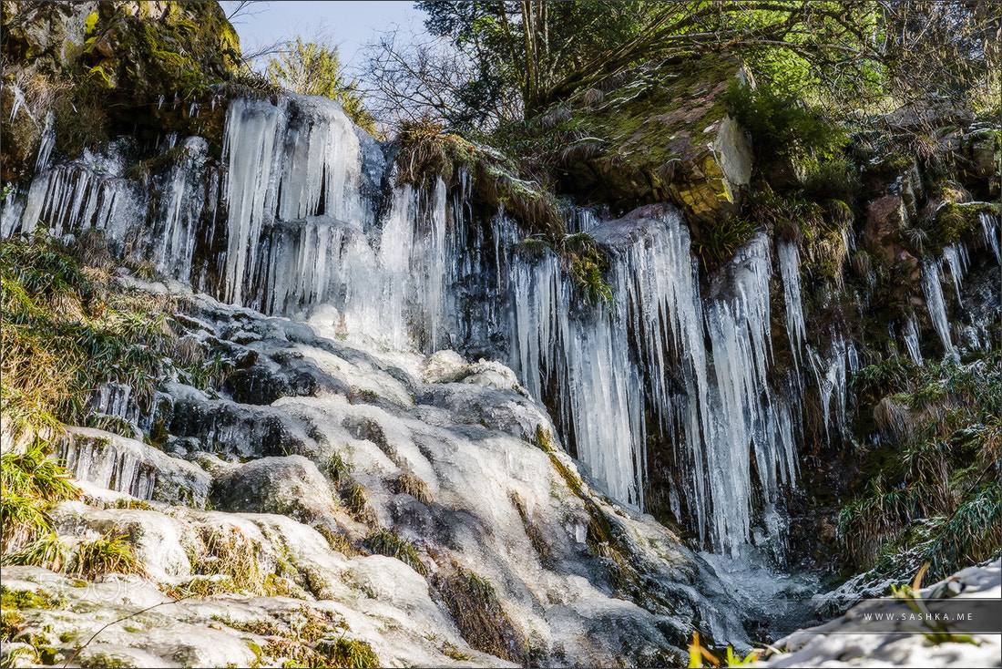 Sony a99 II sample photo. Beautiful icicles on mountain photography