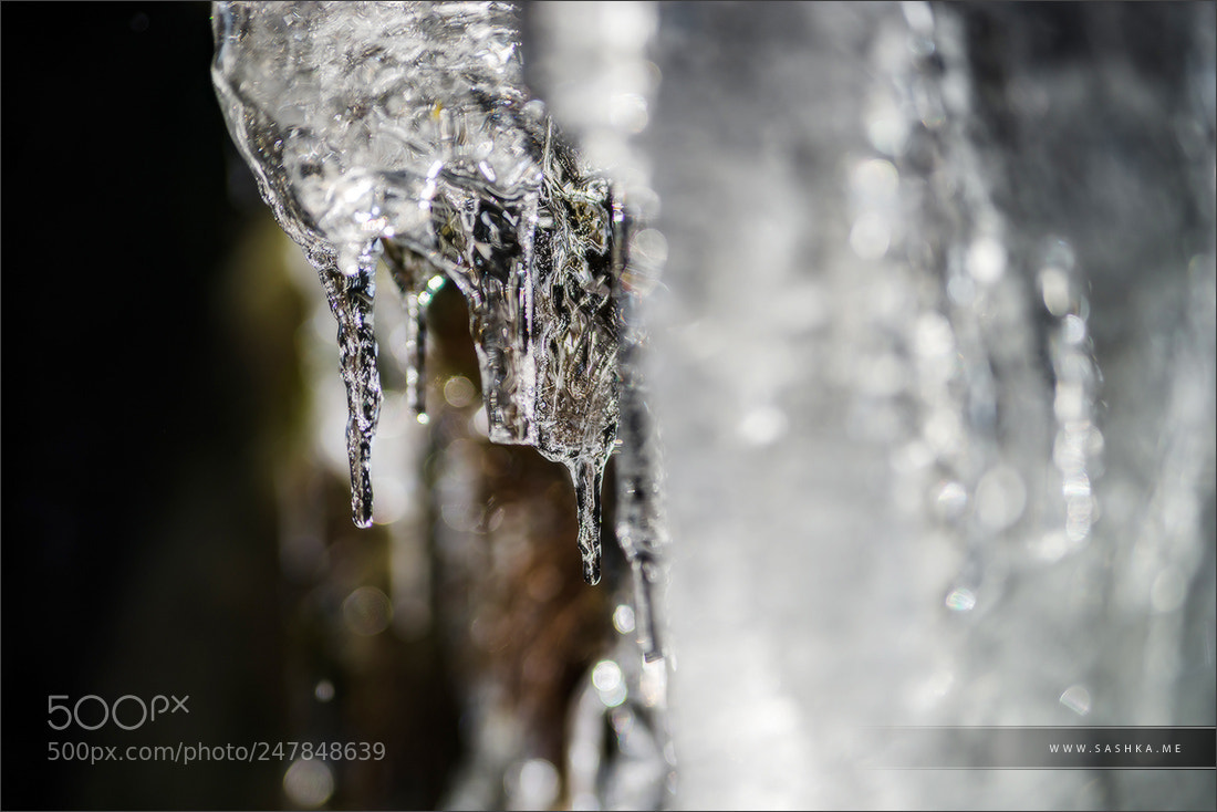 Sony a99 II sample photo. Beautiful icicles on mountain photography