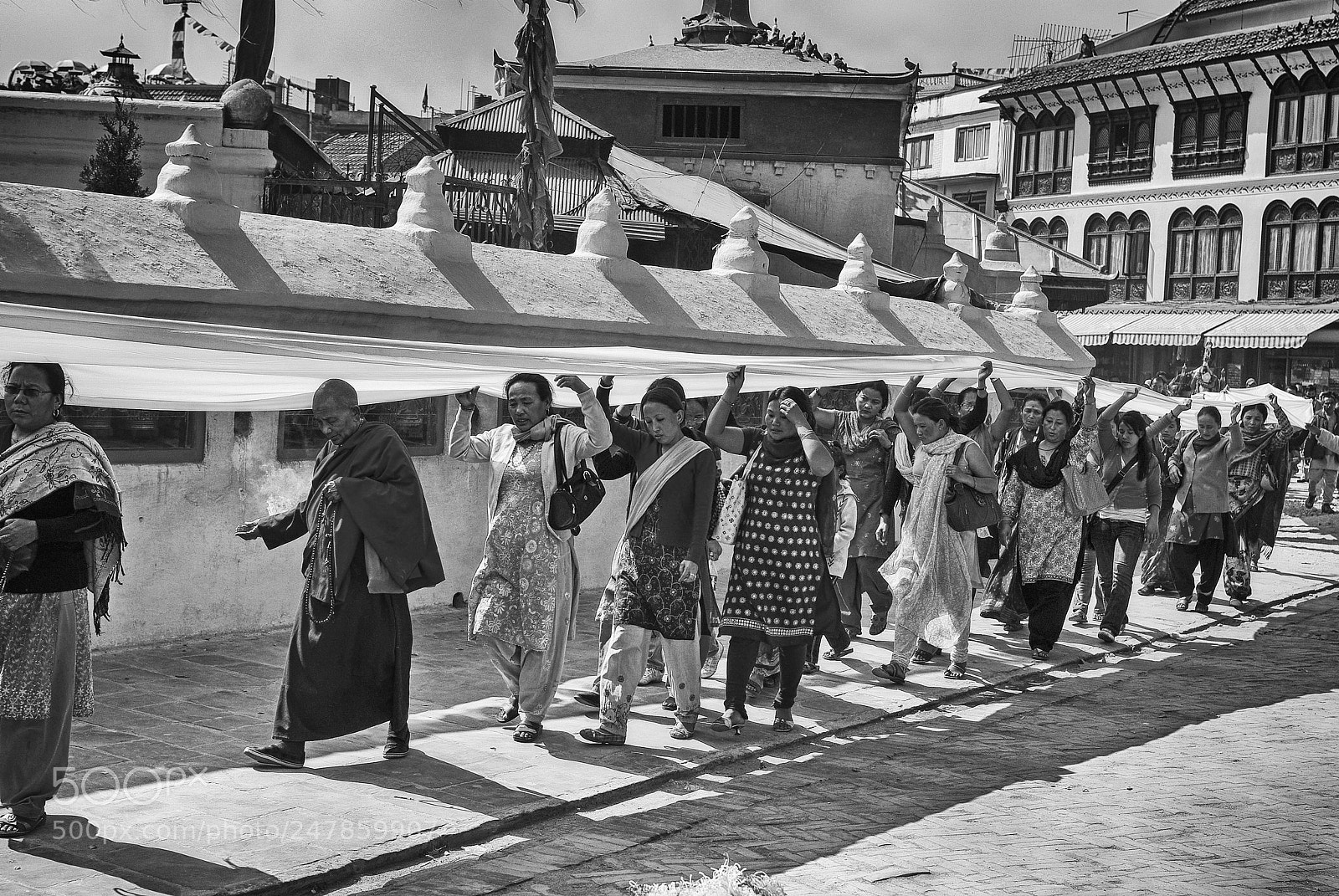 Pentax K200D sample photo. Nepal procession photography