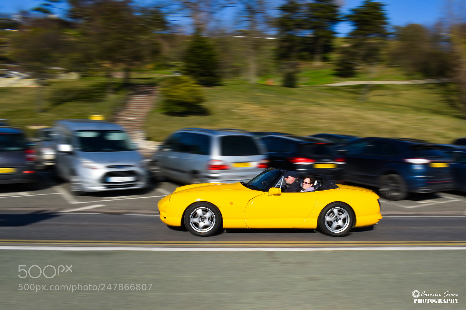 Nikon D5600 sample photo. Fast yellow car photography