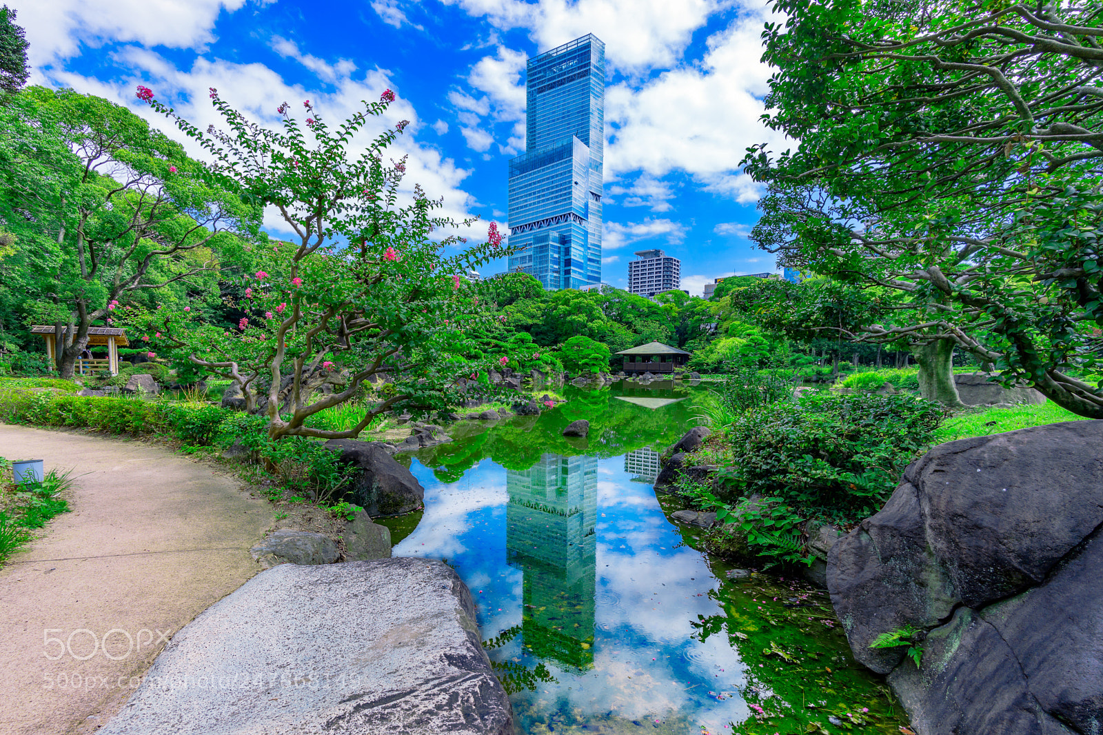 Sony a7 II sample photo. Mirroring harukas, tennoji,osaka,japan re photography