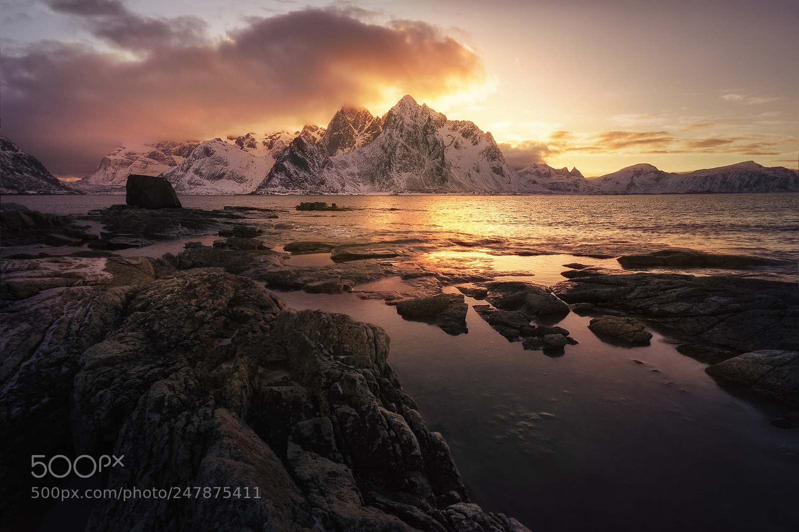 Sony a7R II sample photo. Lofoten sunset photography