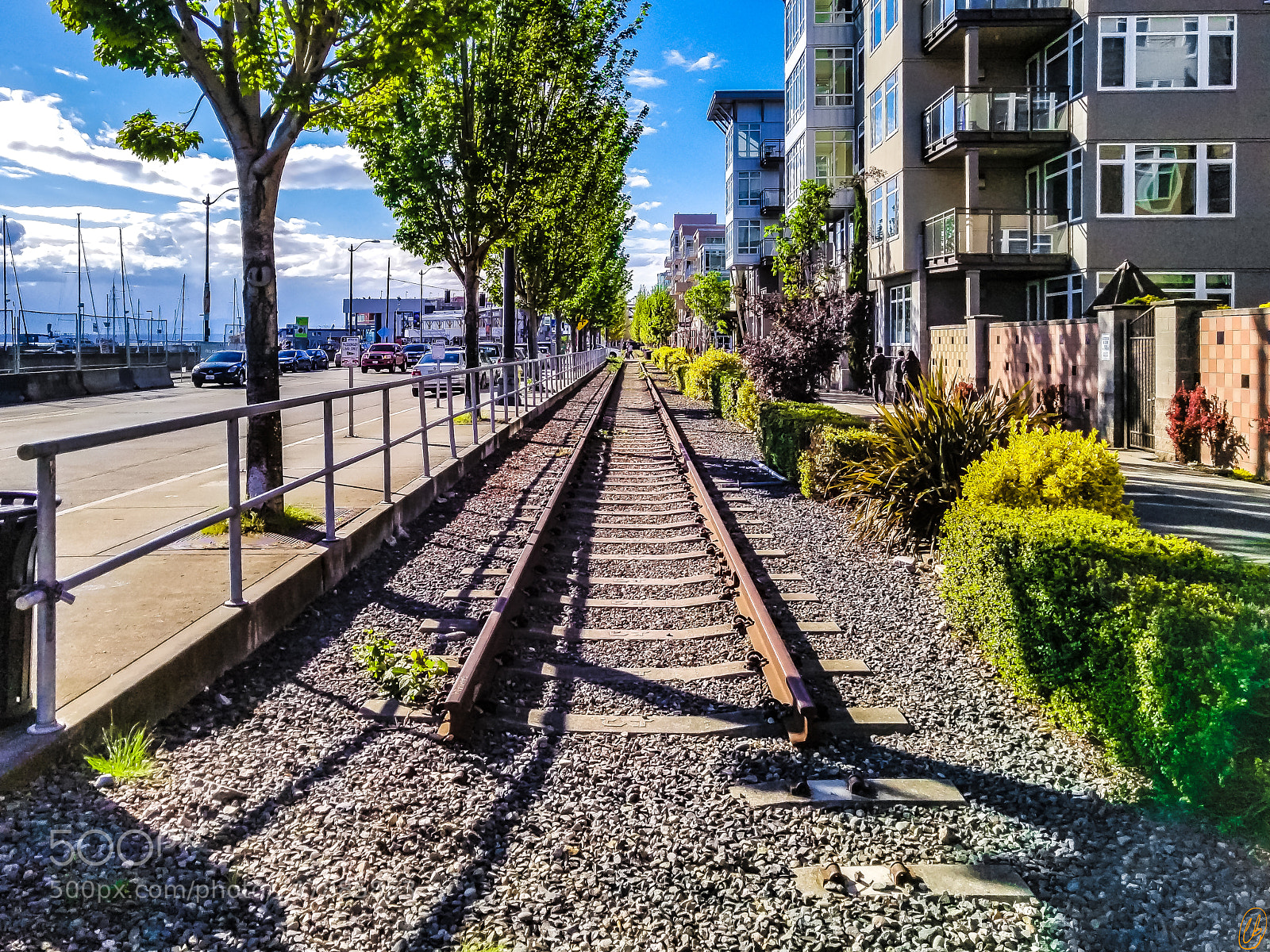 Samsung Galaxy S8+ sample photo. Tracks on elliott bay photography