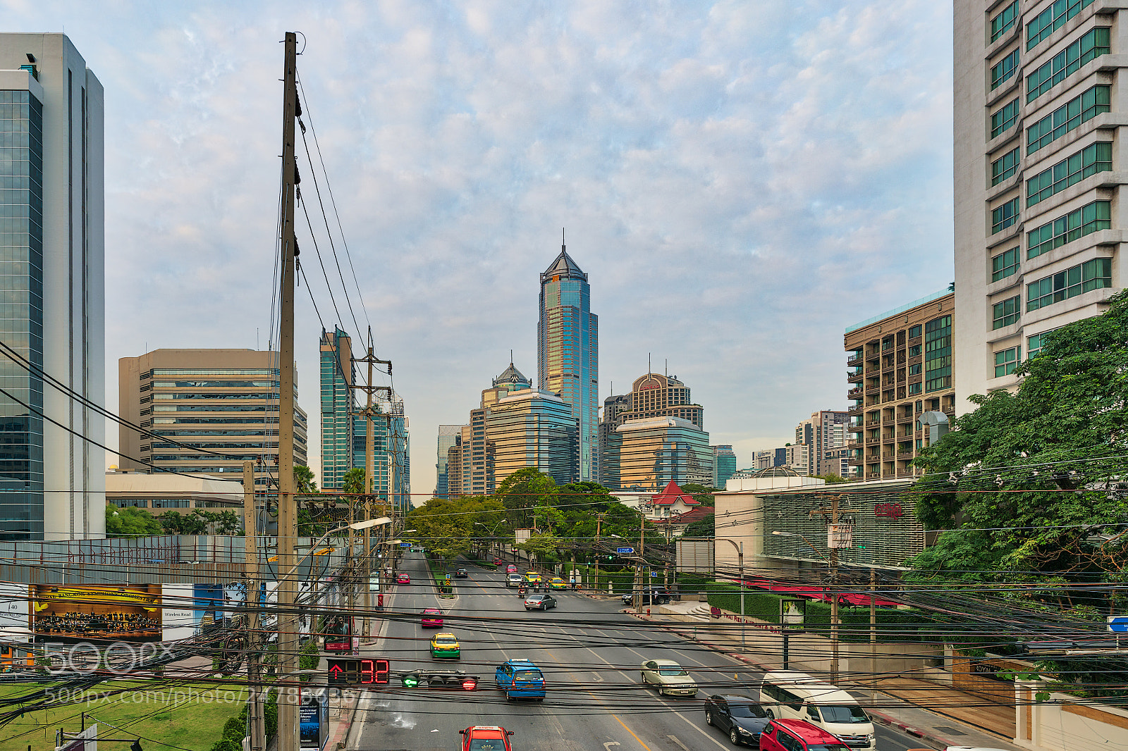 Sony a7R II sample photo. Wireless road in bangkok photography