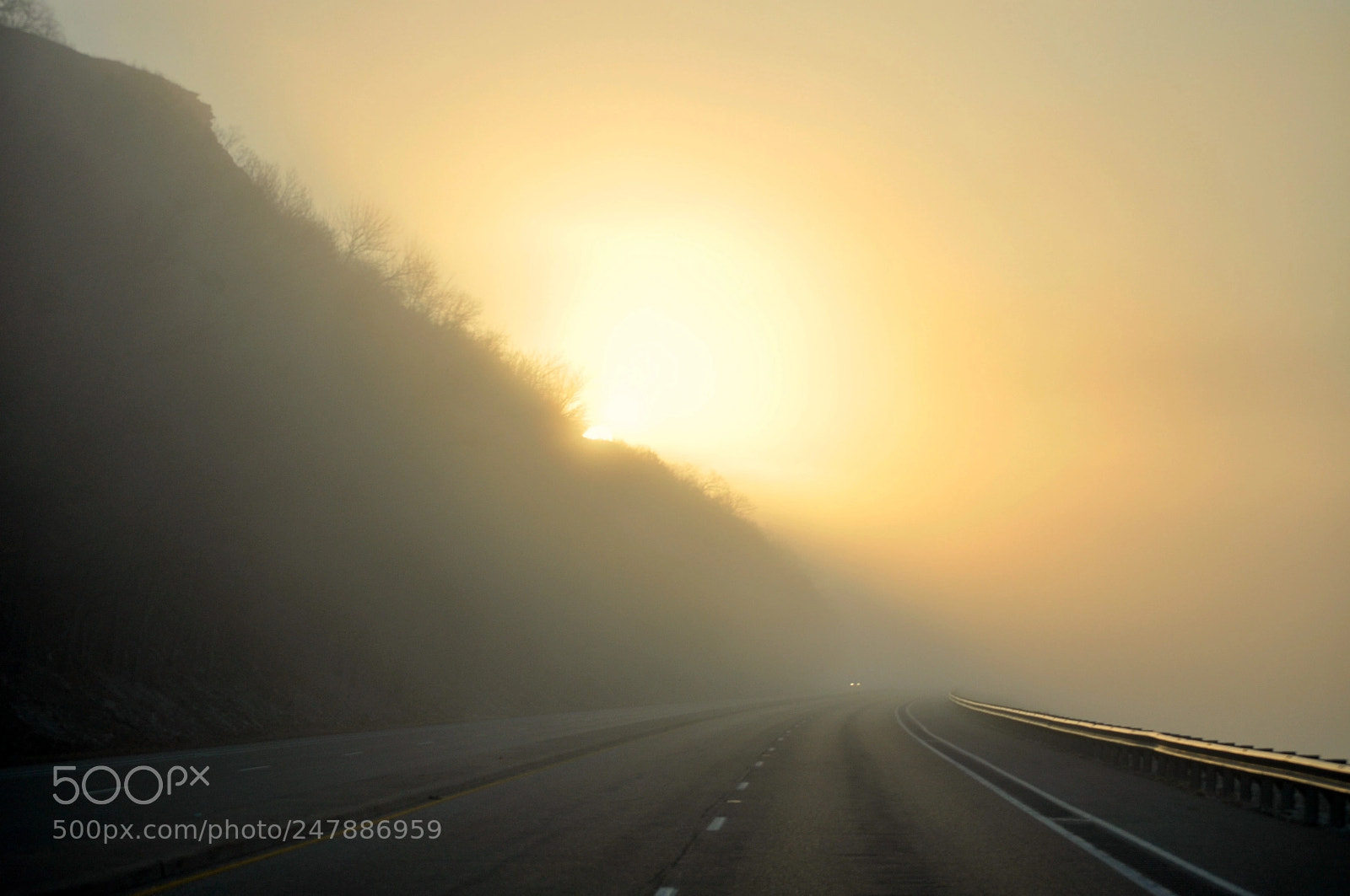 Nikon D5000 sample photo. Fog-smoke-sunrise photography