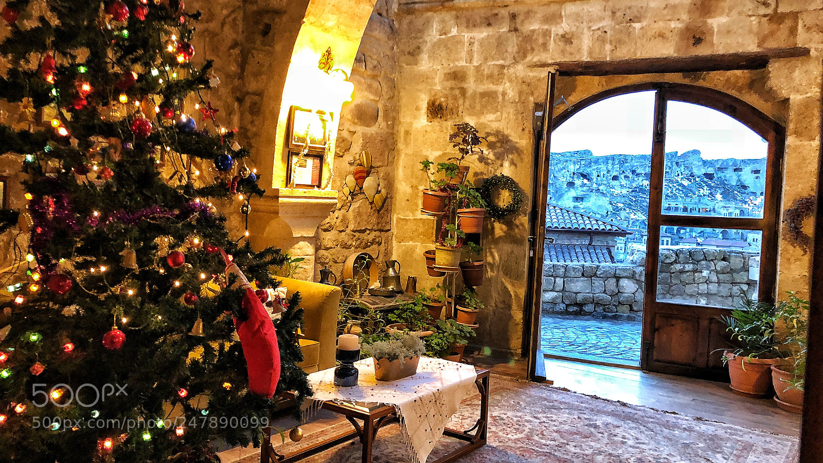 Apple iPhone X sample photo. Cave hotel photography