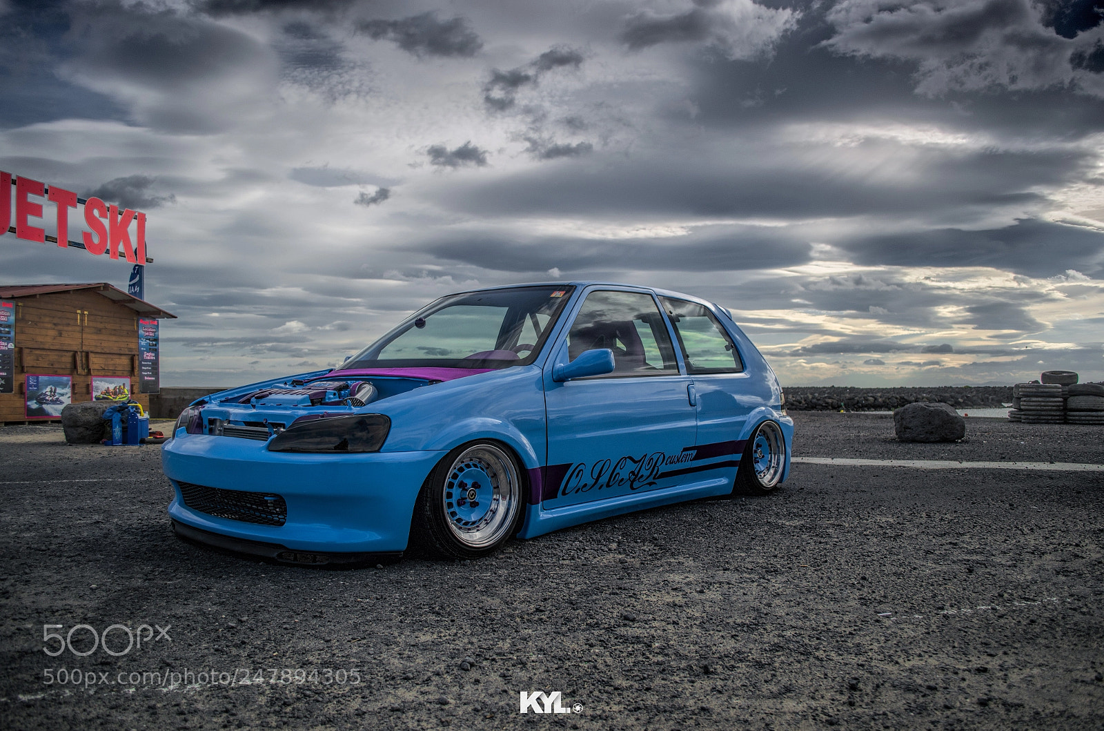 Nikon D5100 sample photo. Blue car photography