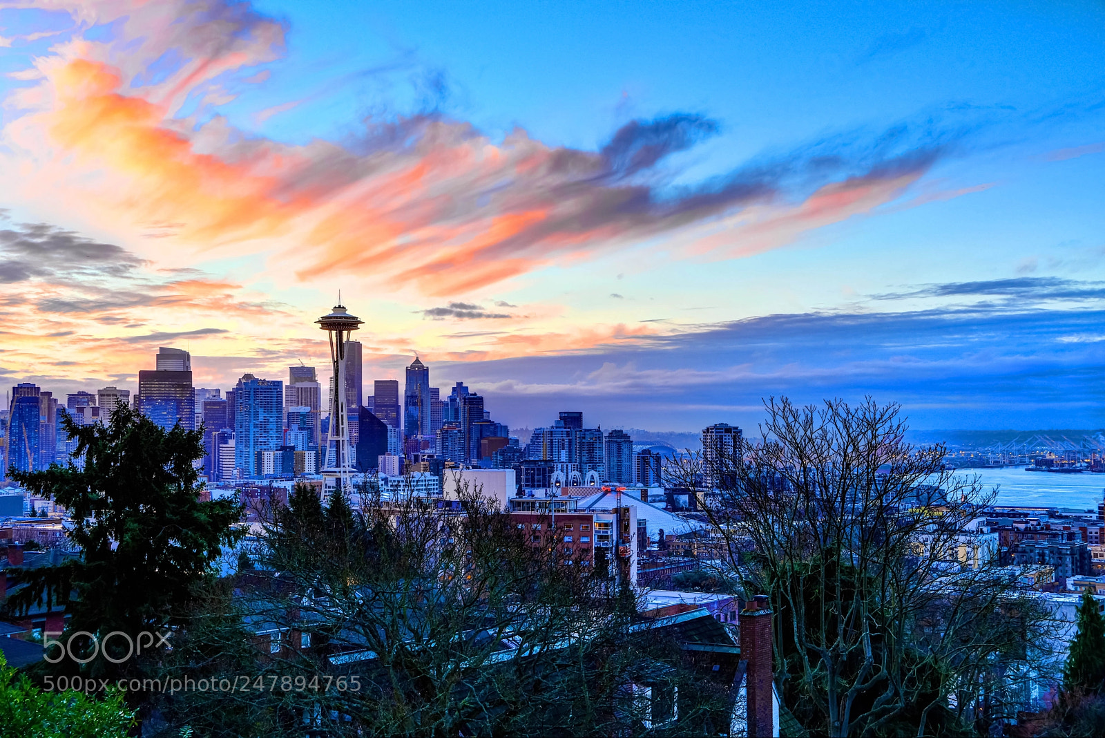 Nikon D500 sample photo. Sun rising over seattle photography