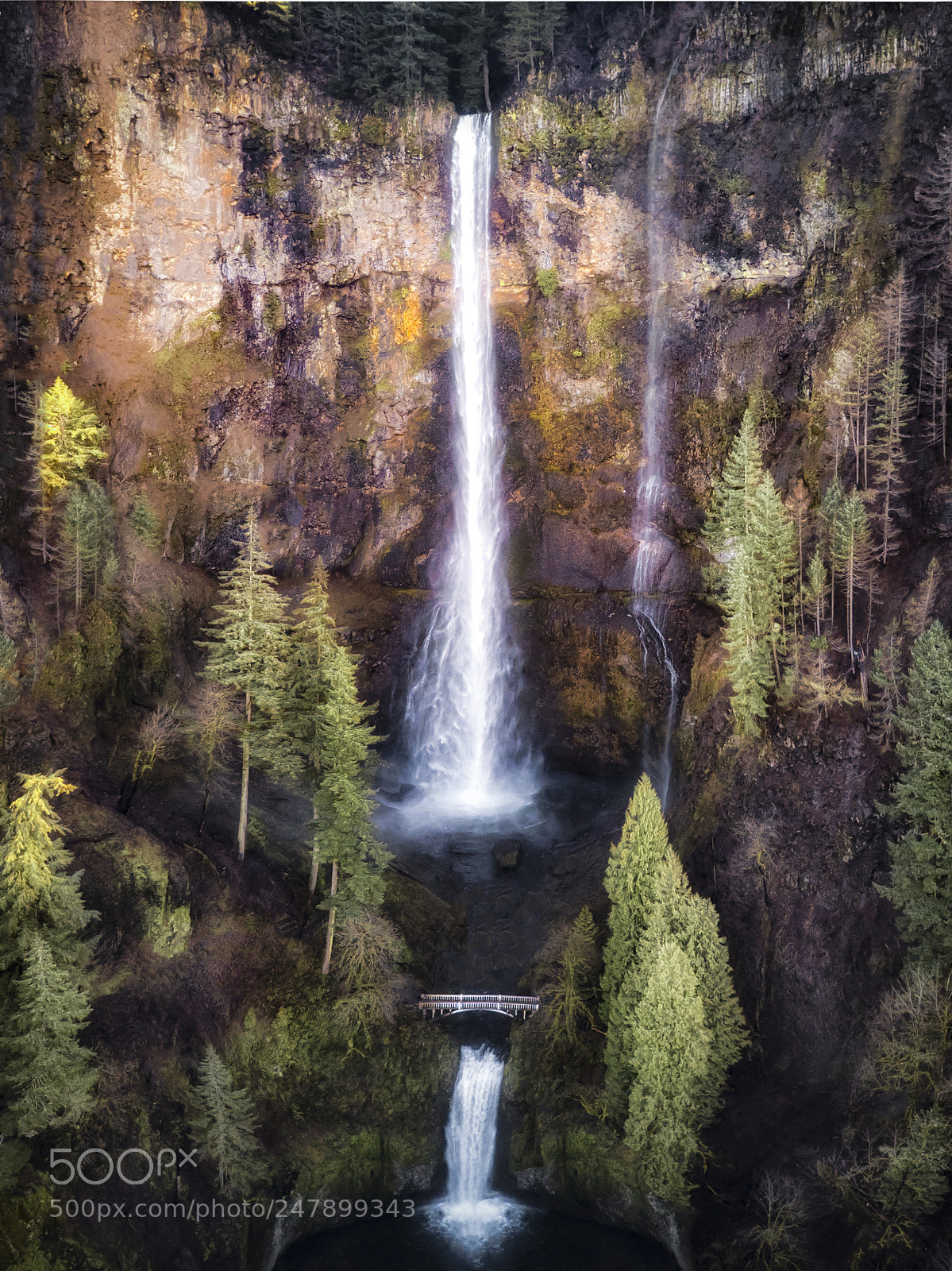 DJI FC220 sample photo. Multnomah falls photography