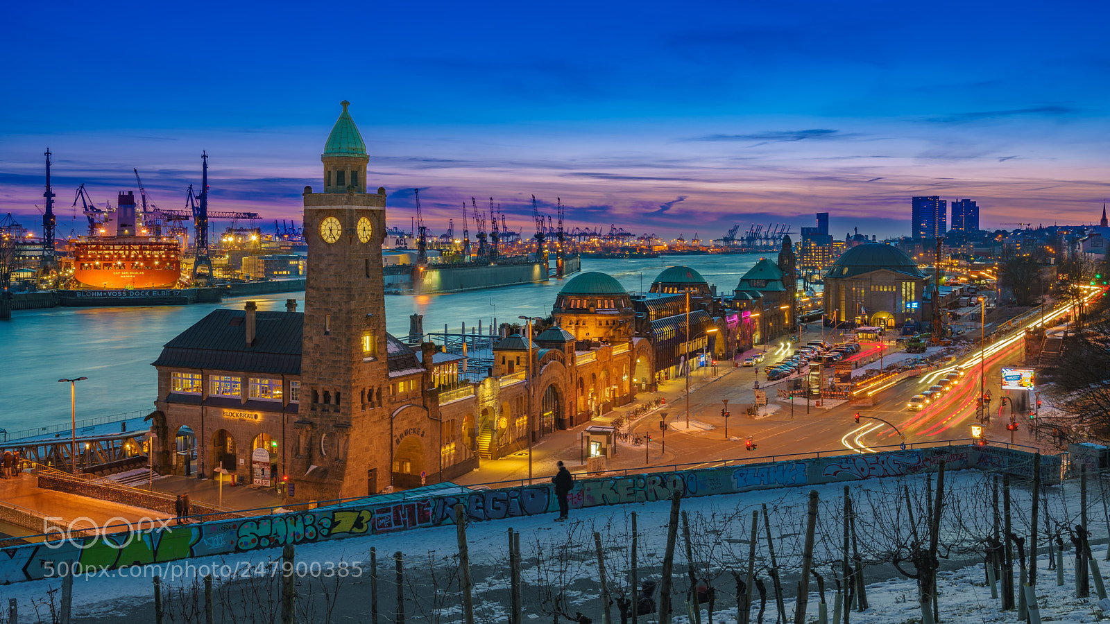 Sony a7R III sample photo. Hamburg harbour during sunset photography