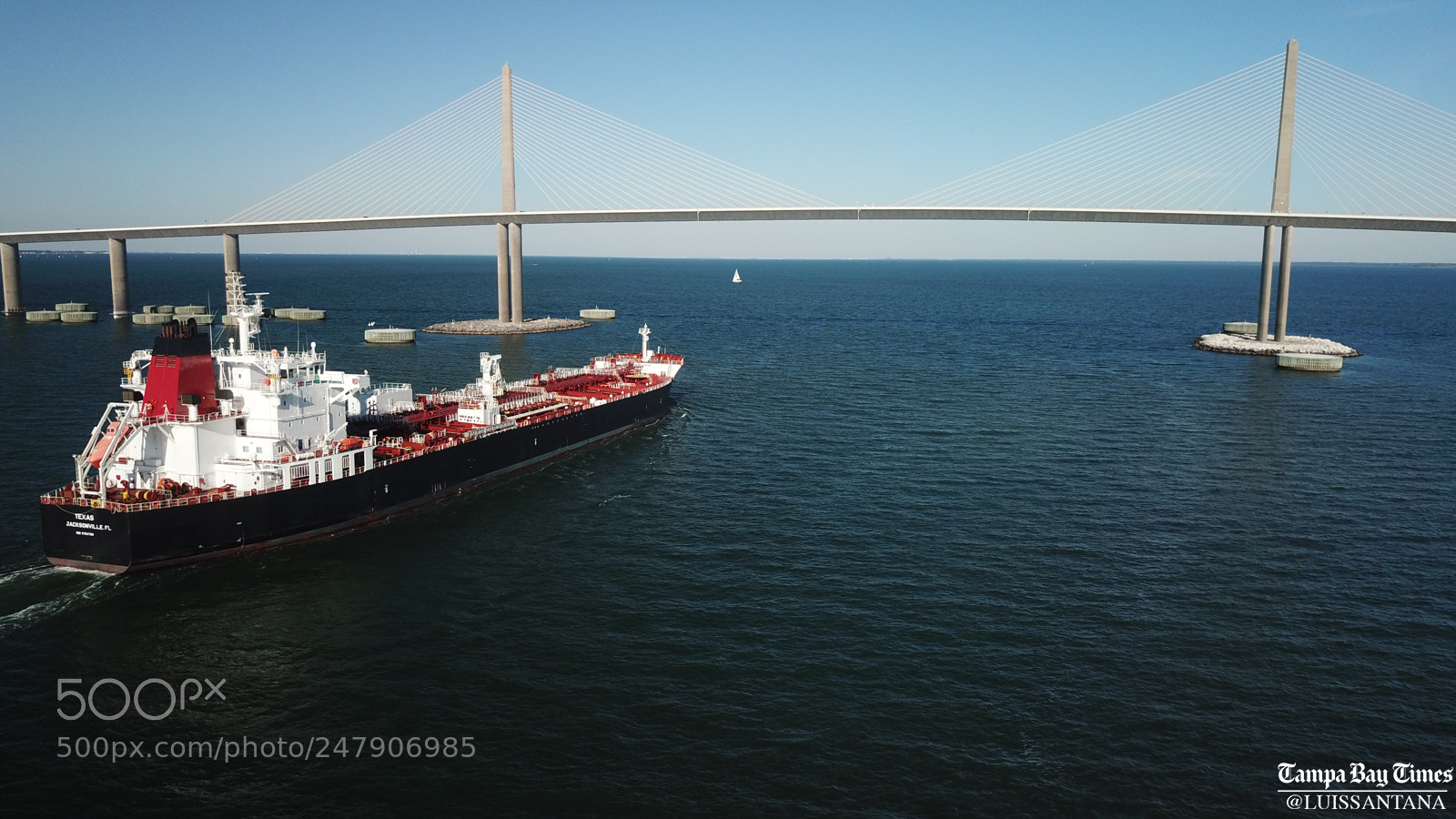 DJI FC220 sample photo. Sunshine skyway bridge photography