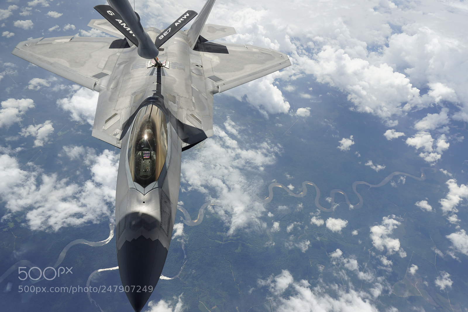 Sony a6300 sample photo. F-22 raptor air refueling photography