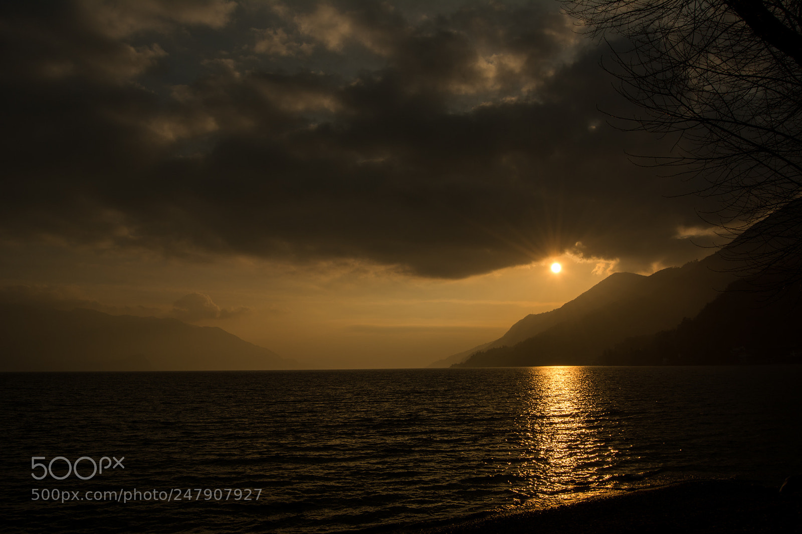 Nikon D5200 sample photo. Sunset over lake maggiore photography