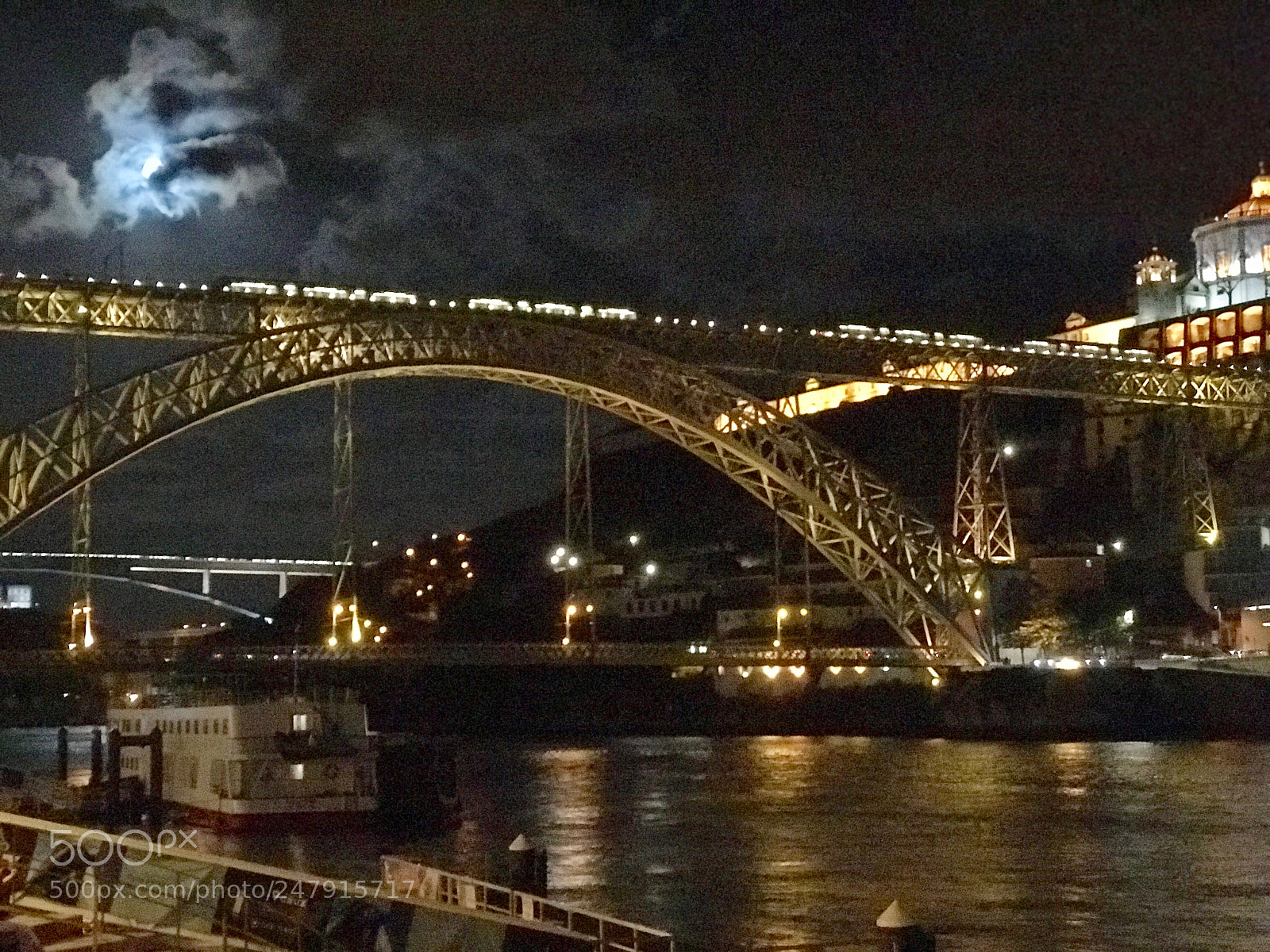 Apple iPhone 7 Plus sample photo. Monnrising over the bridge photography